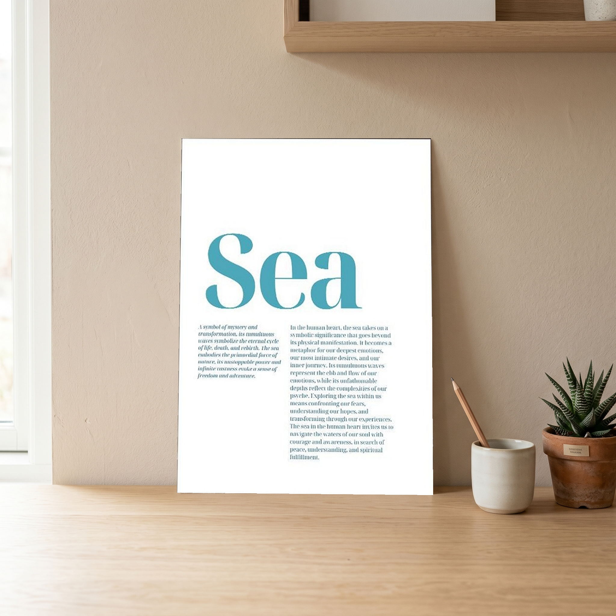 Sea Typography Poster — Ocean Meditation Quote Wall Art