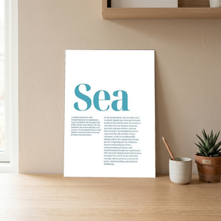 Sea Typography Poster — Ocean Meditation Quote Wall Art