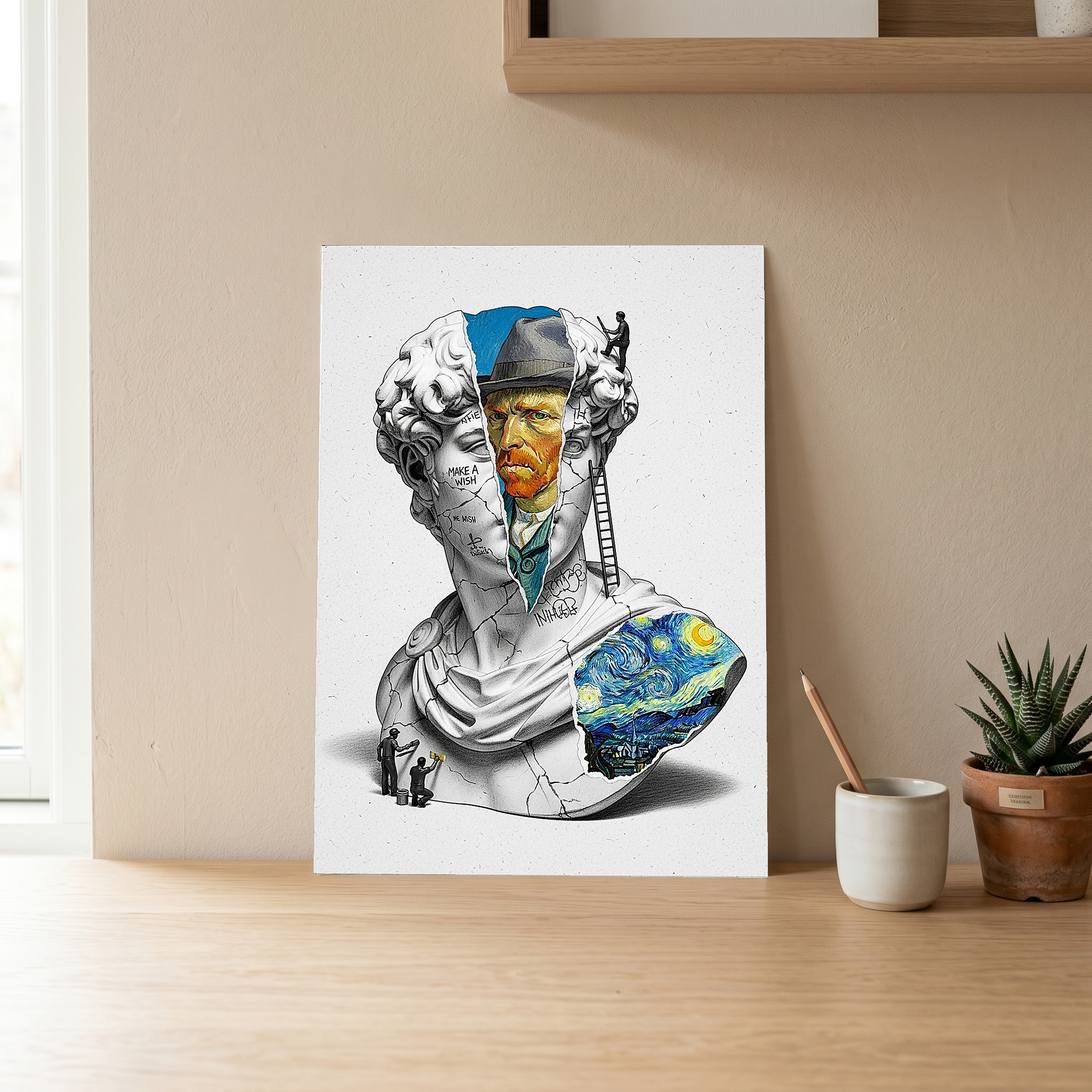 Van Gogh Starry Night — Surreal Altered Art Wall Print