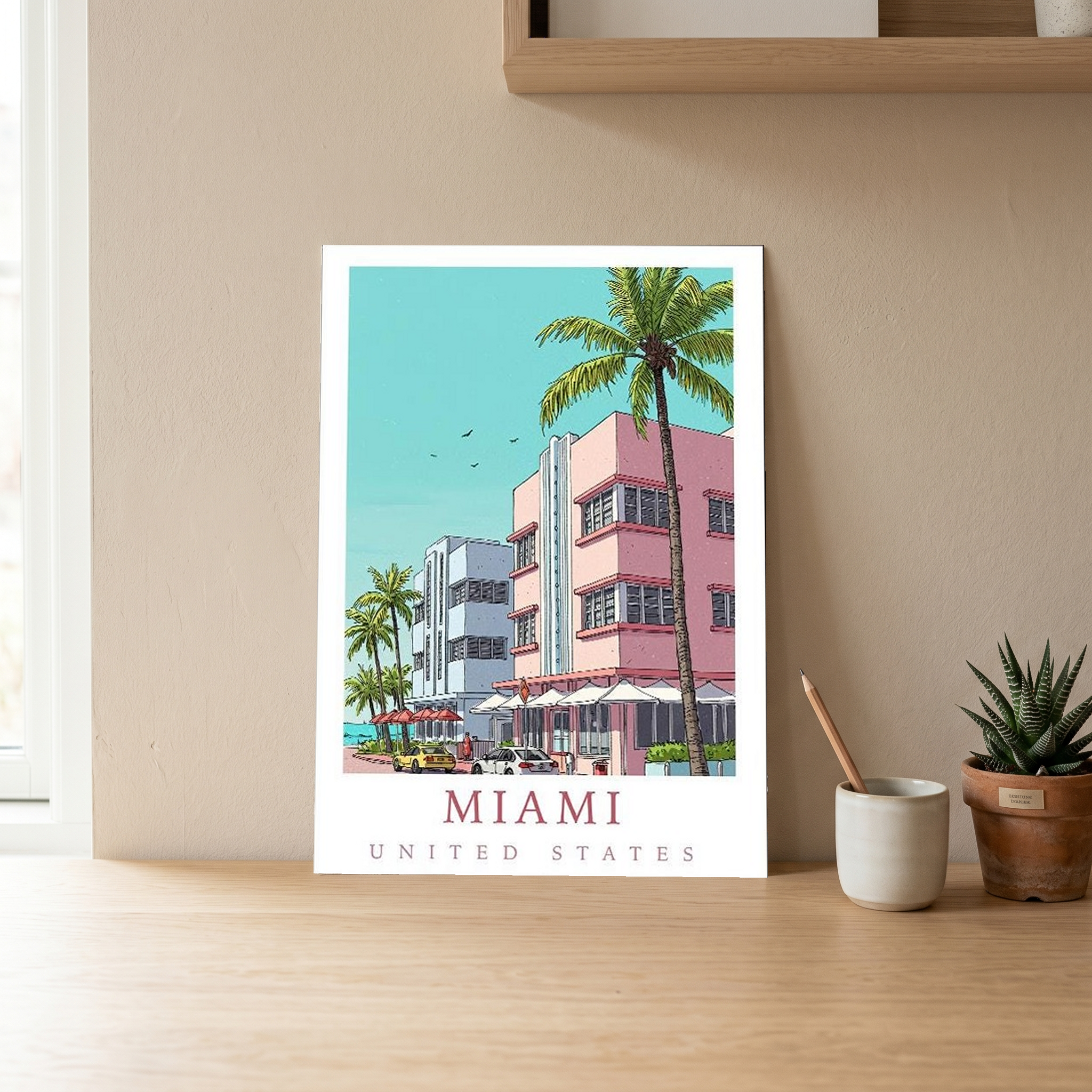Miami Florida — Art Deco Ocean Drive Wall Art Print