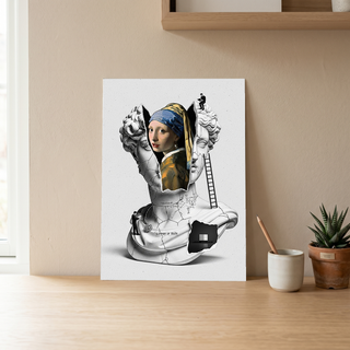 Glimmer of Truth — Vermeer's Girl with a Pearl Earring Wall Art Print