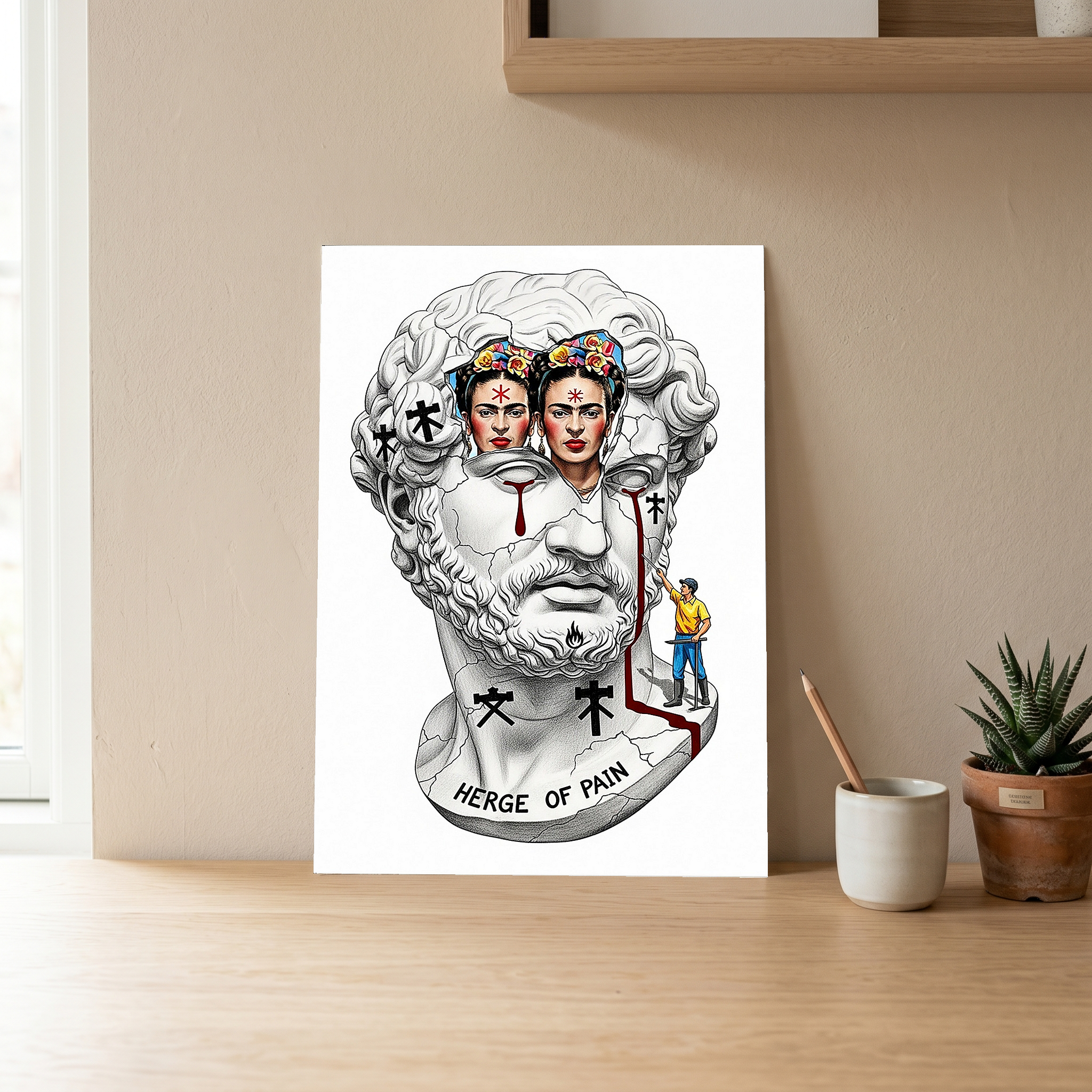 Heritage of Pain — Frida Kahlo Inspired Wall Art Print