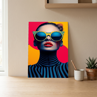 Electric Elegance Wall Art Print — Bold Pop Portrait Poster