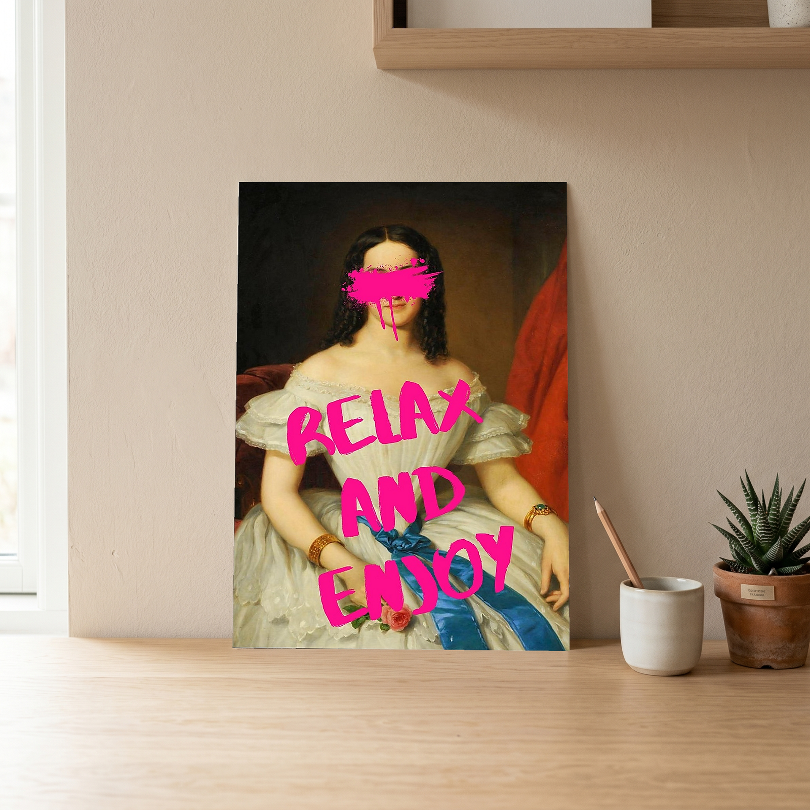 Relax And Enjoy Wall Art Print — Soft Mindful Quote Poster