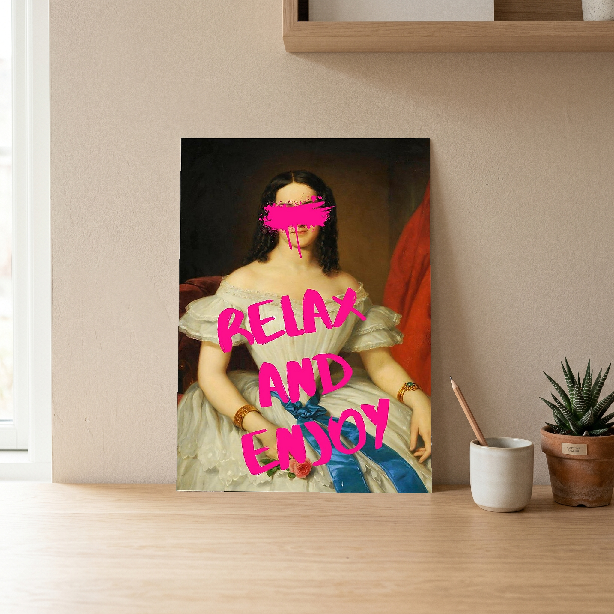 Relax And Enjoy Wall Art Print — Soft Mindful Quote Poster