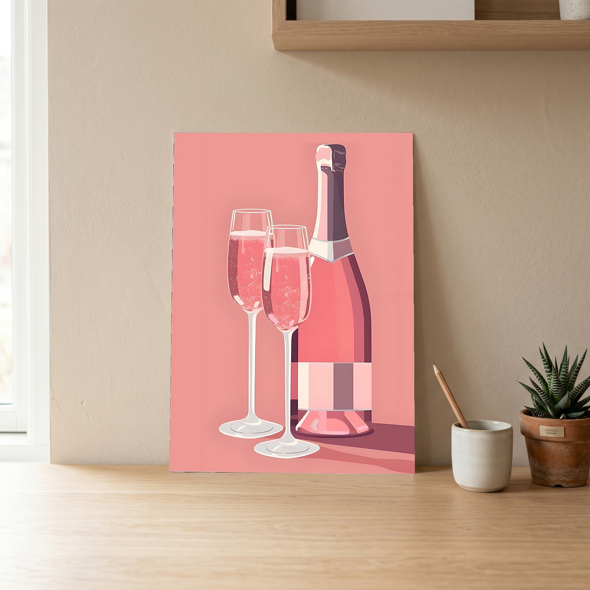 Rosé Rendezvous Wall Art Print — French Pink Wine Poster