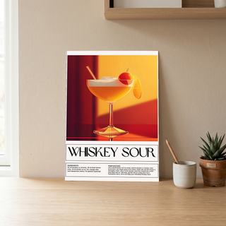 Whiskey Sour Wall Art Print — Classic Bourbon Cocktail Poster
