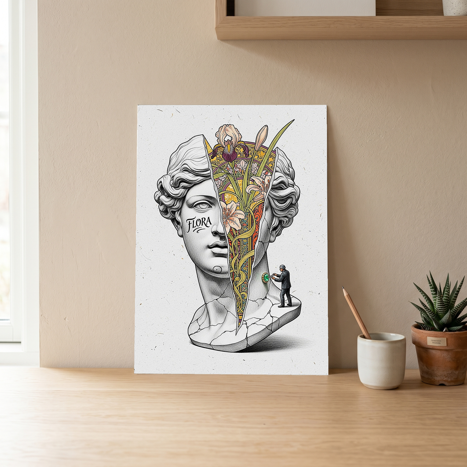 Flora Art Nouveau — Venus Bust Wall Art Print