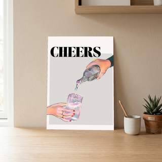Cheers Wall Art Print — Toast & Celebration Poster