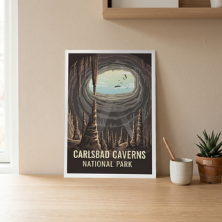 Carlsbad Caverns National Park Poster — Vintage New Mexico Bat Cave Print