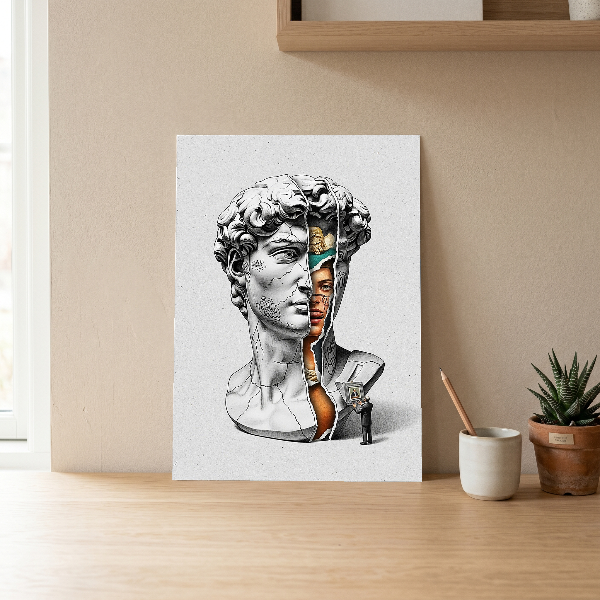 Layers — Surreal David Bust Wall Art Print