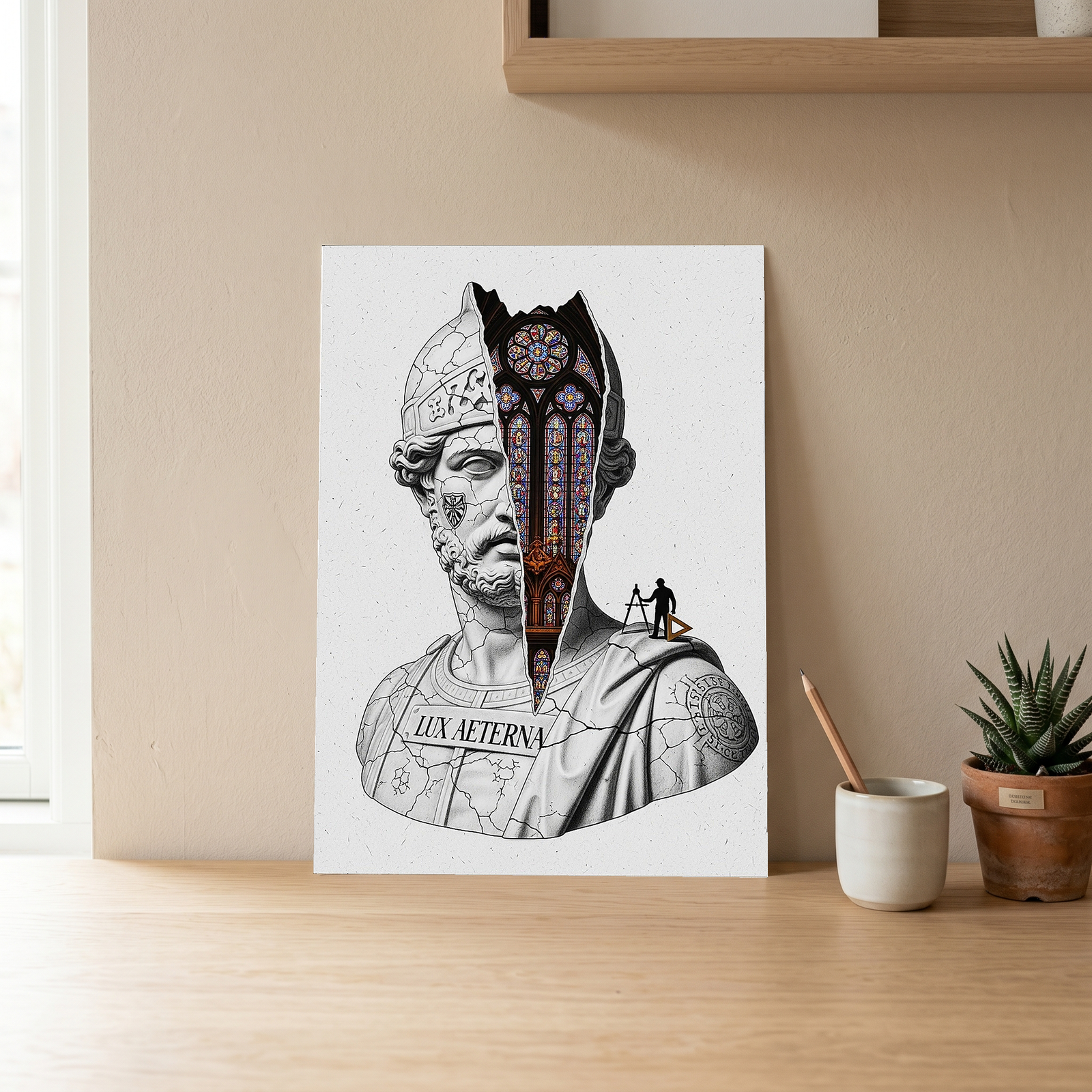 Lux Aeterna — Surreal Roman Bust Wall Art Print