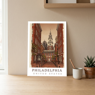 Philadelphia USA — Independence Hall Historic Wall Art Print