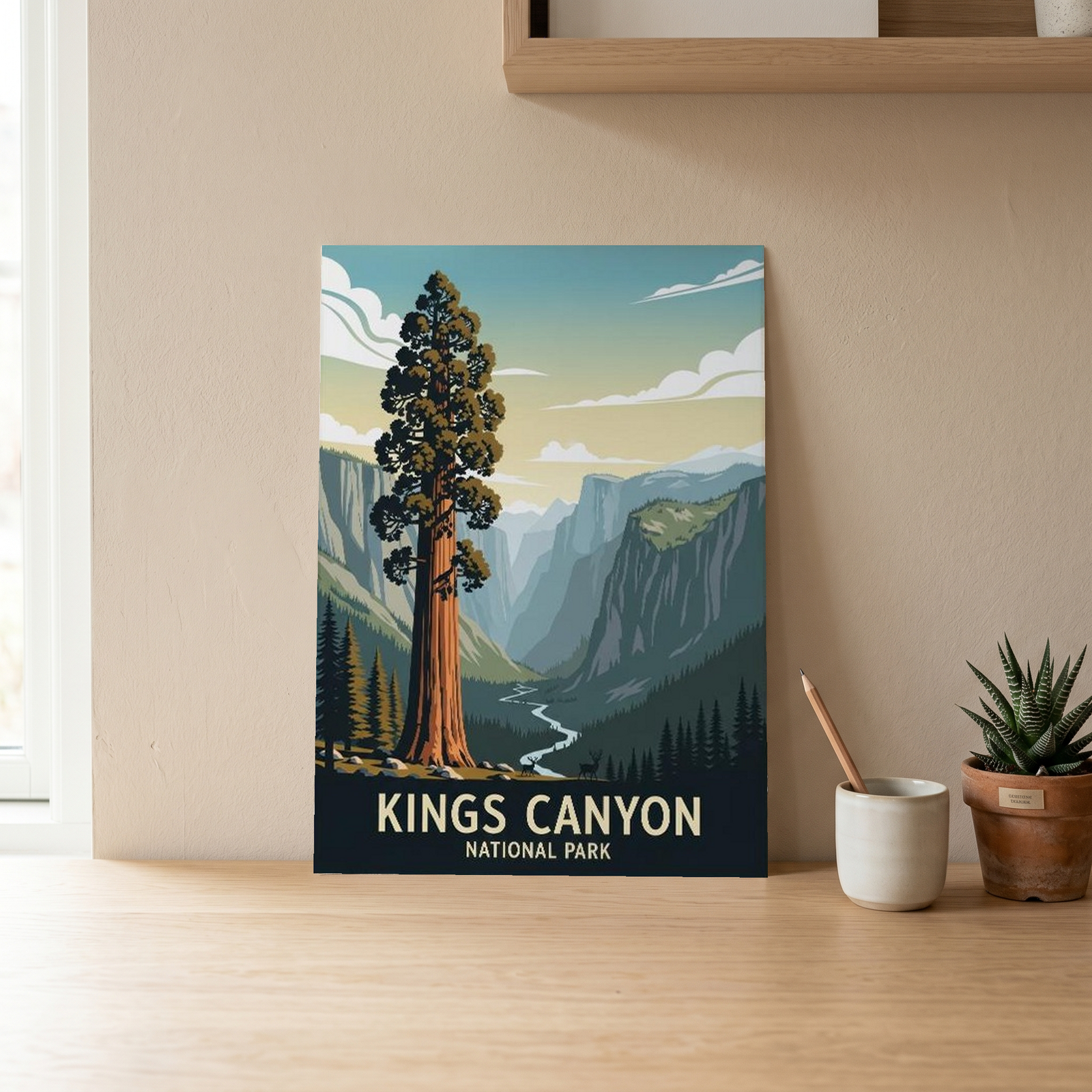 Kings Canyon National Park Poster — Vintage California Giant Sequoia Print