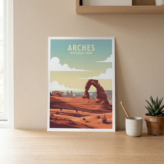 Arches National Park Poster — Vintage Delicate Arch Utah Desert Print
