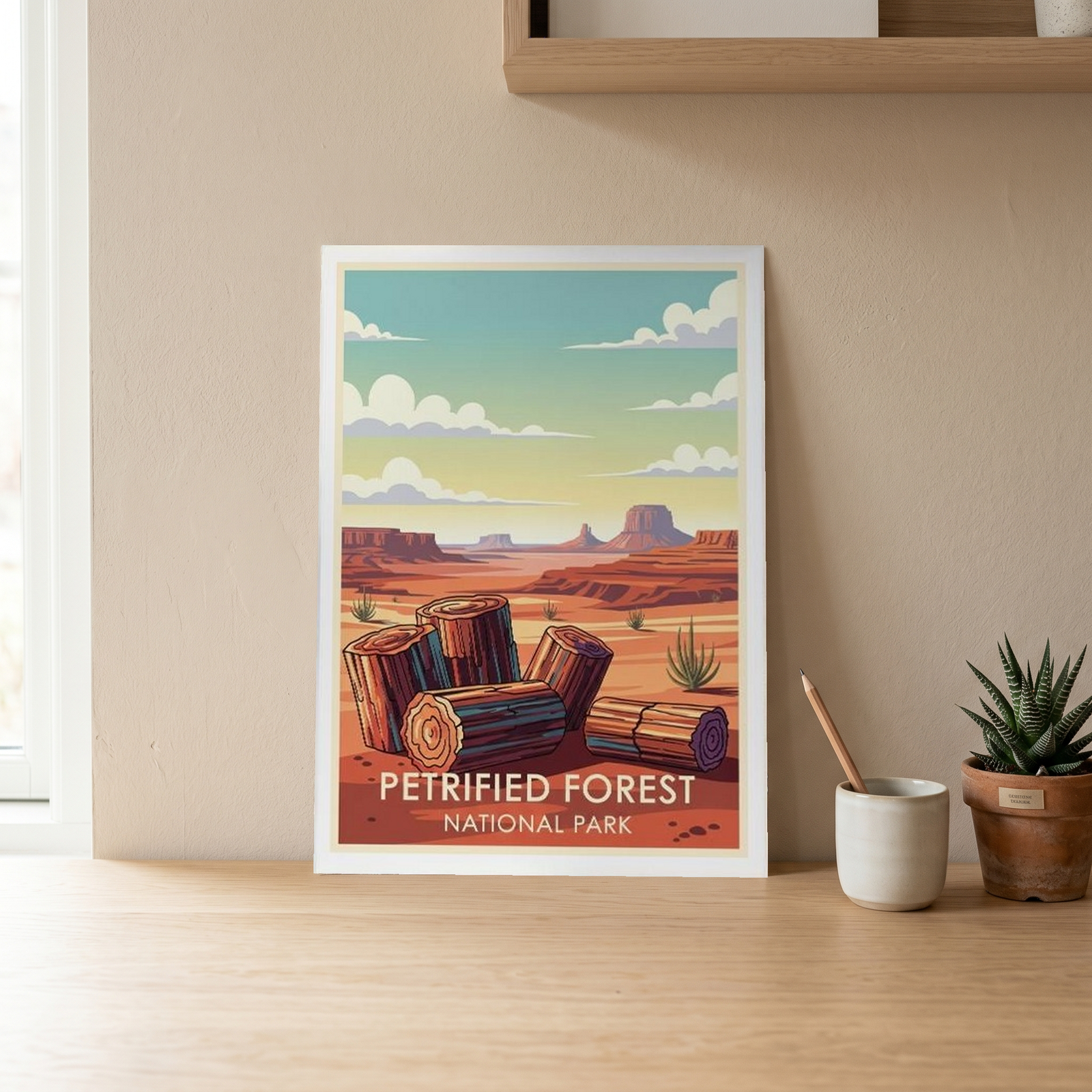 Petrified Forest National Park Poster — Vintage Arizona Painted Desert Print