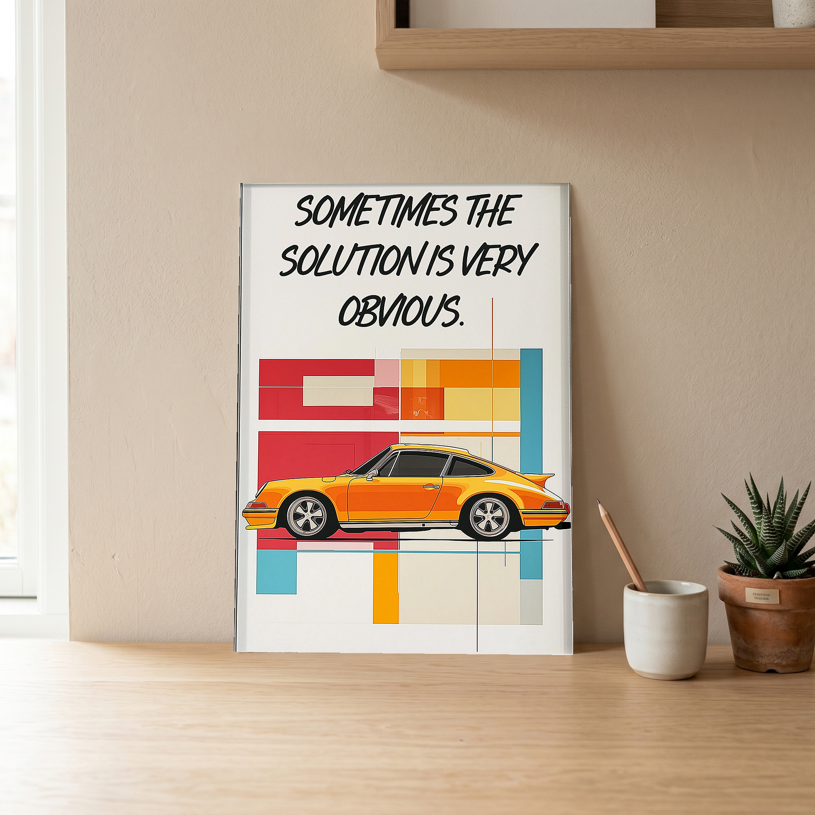 The Solution Porsche Wall Art Print — Iconic Car Silhouette Poster