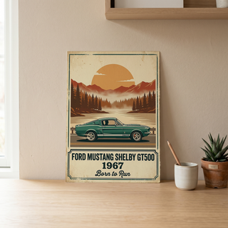 Ford Mustang Shelby GT500 1967 Forest Green Edition — Vintage Muscle Lake Print