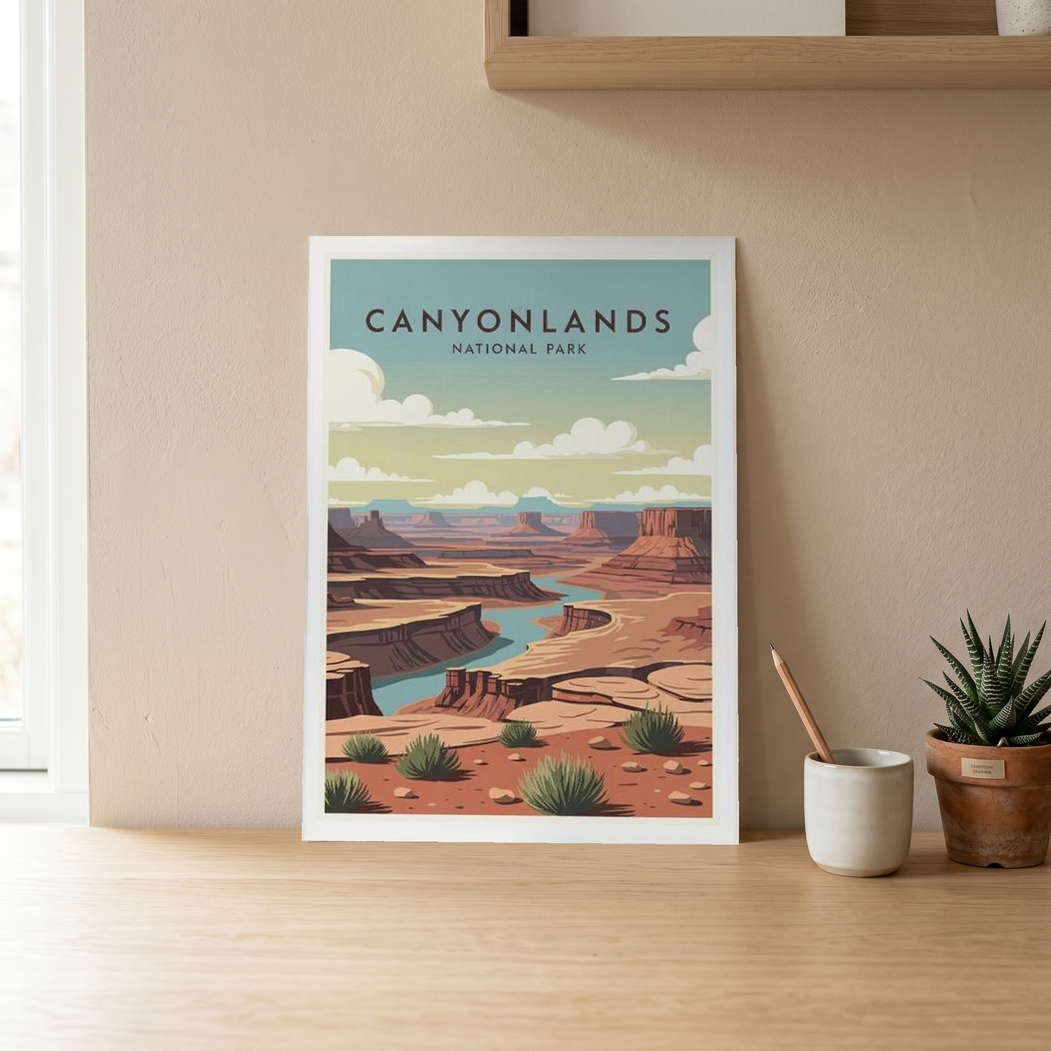 Canyonlands National Park Poster — Vintage Utah Mesa River Print