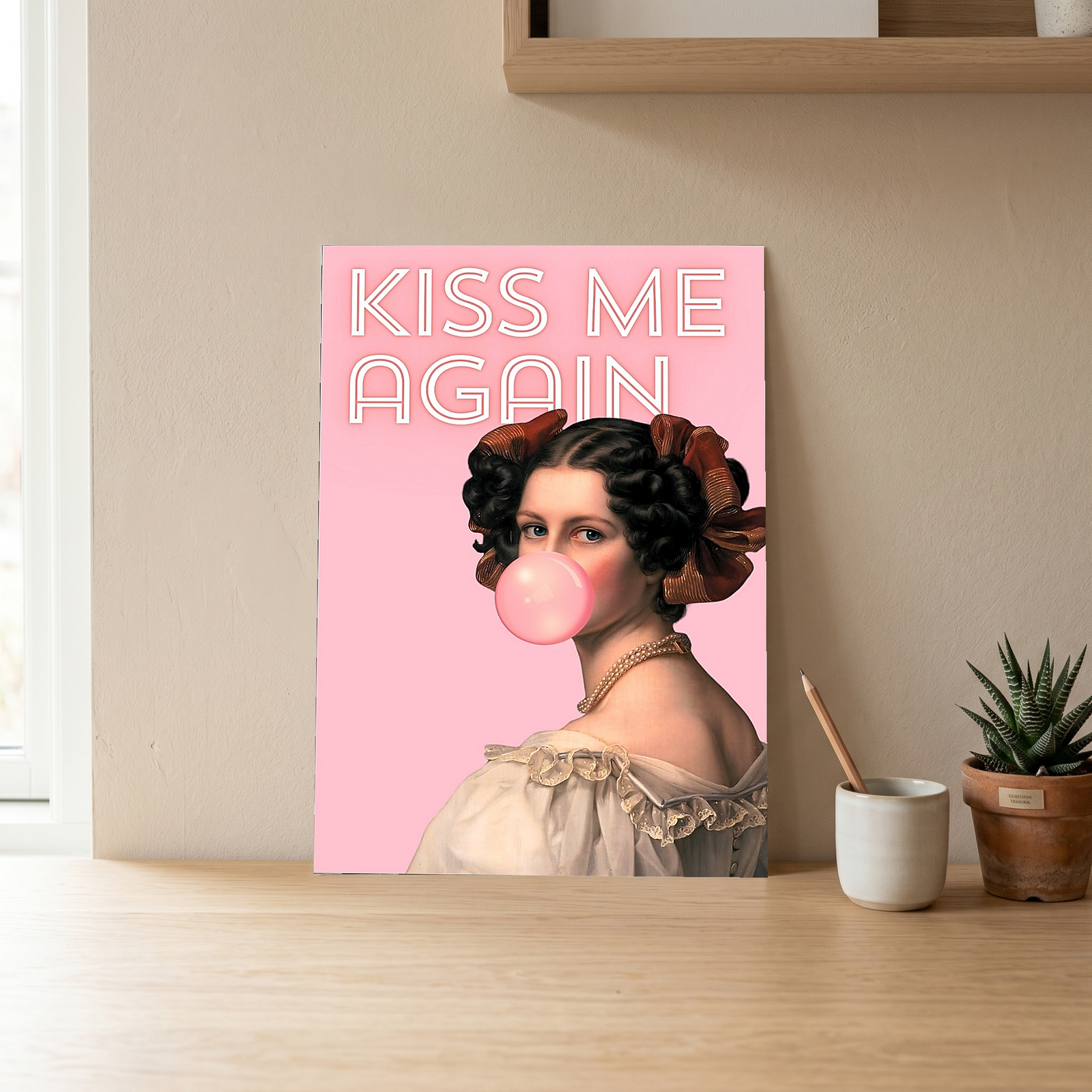 Kiss Me Again Wall Art Print — Romantic Love Quote Poster