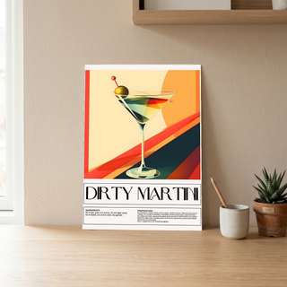 Dirty Martini Wall Art Print — Classic Olive Cocktail Poster