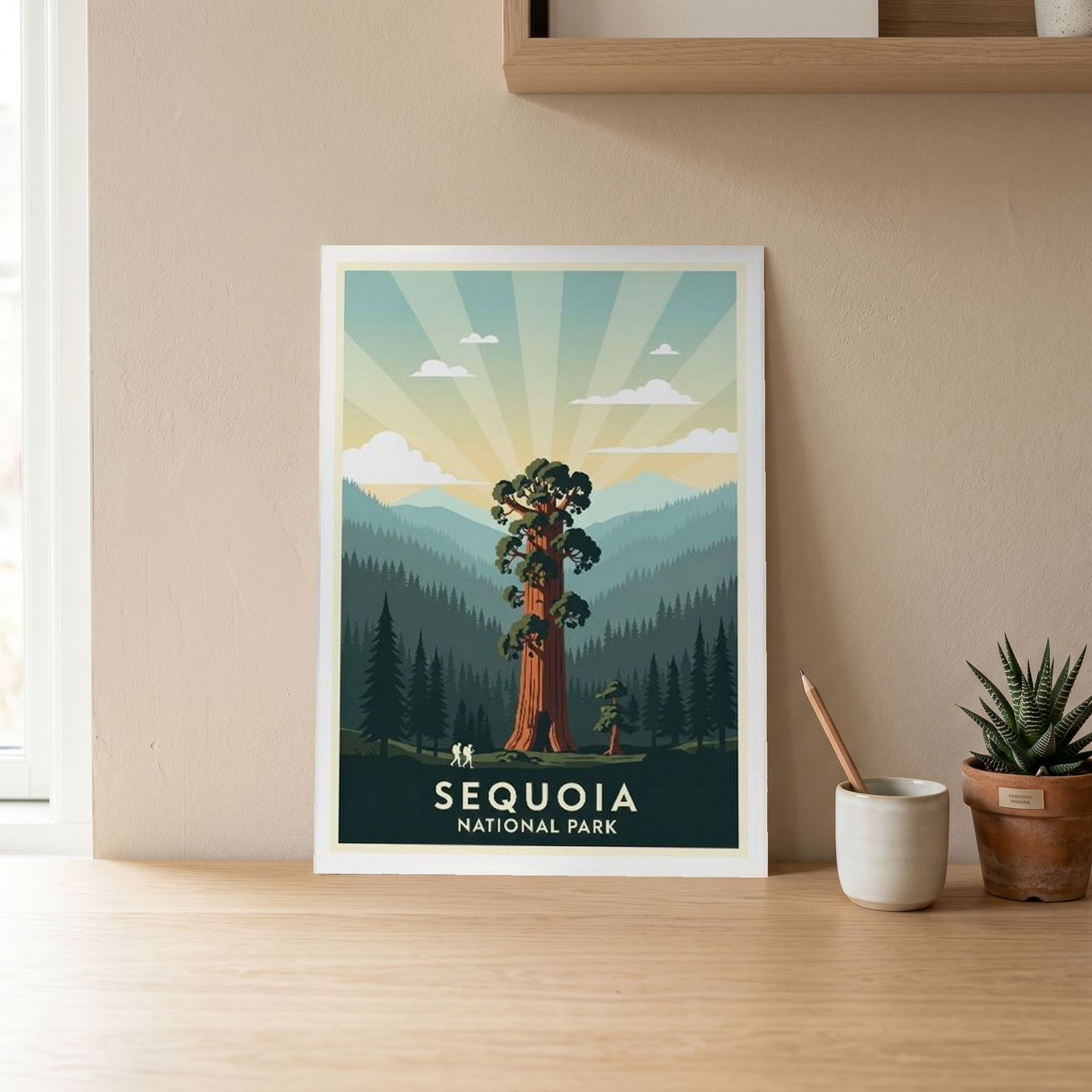 Sequoia National Park Poster — Vintage California General Sherman Tree Print