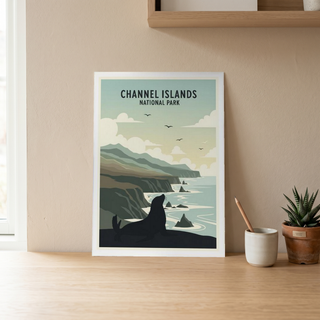 Channel Islands National Park Poster — Vintage California Sea Lion Coast Print