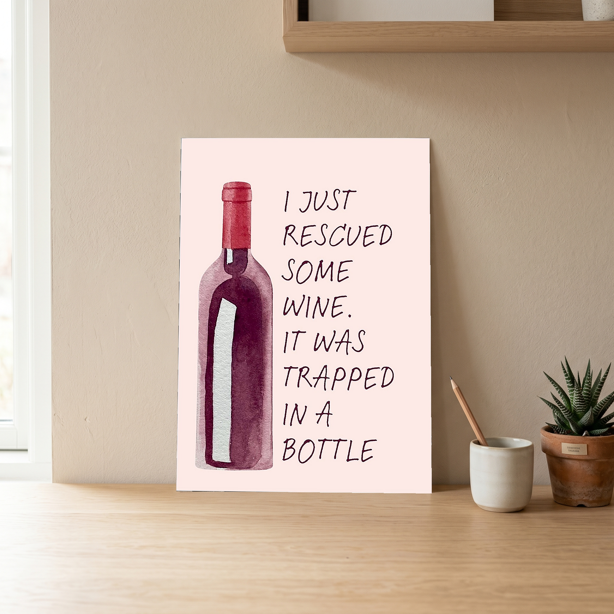 Wine Rescuer's Creed Wall Art Print — Funny Wine Lover Quote Poster