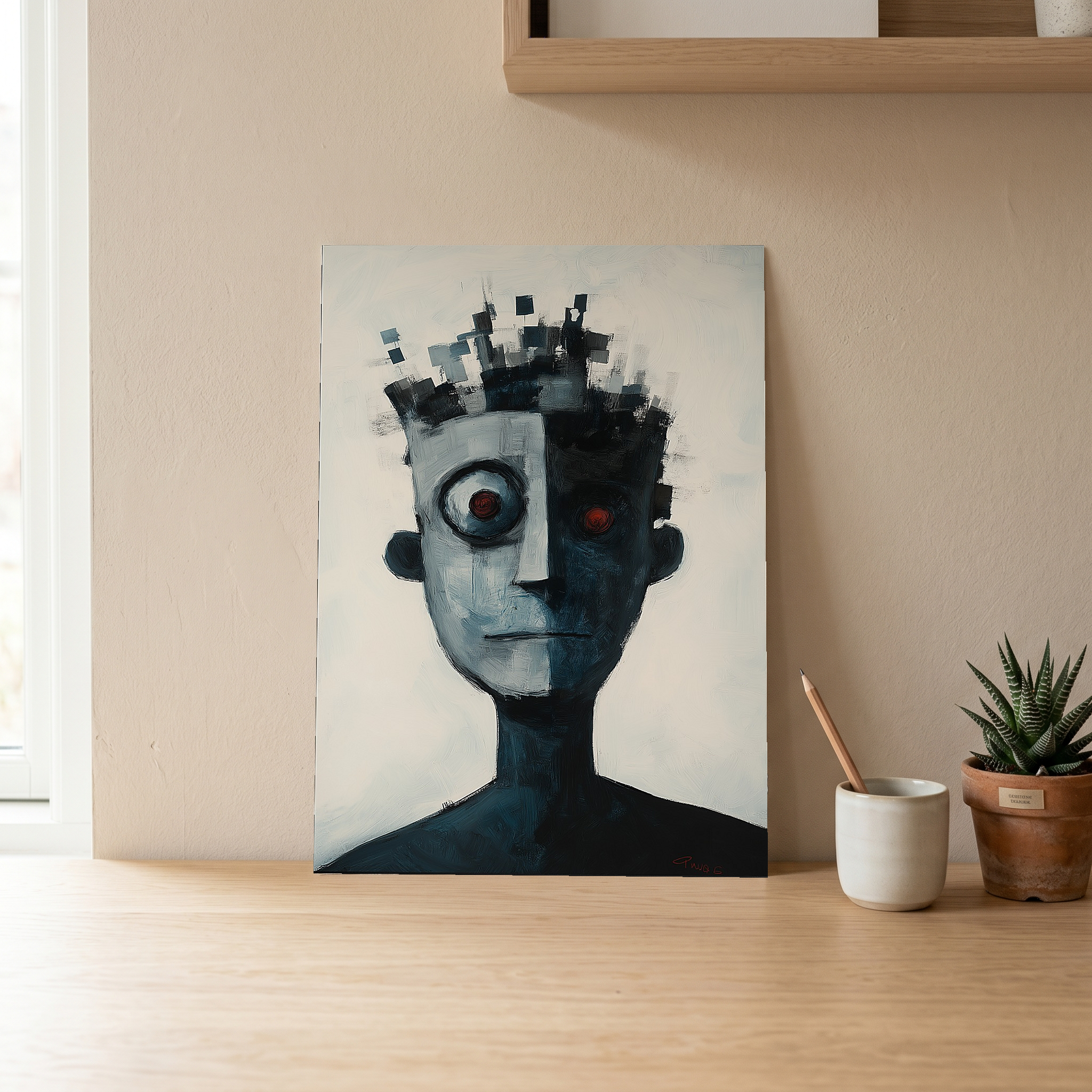 Lost Algorithm Wall Art Print — Digital Age Surreal Portrait Poster