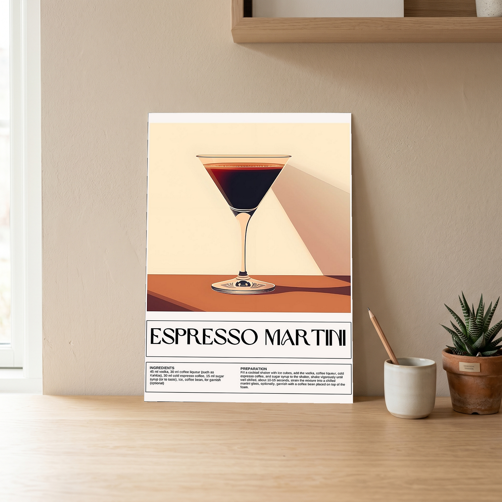 Espresso Martini Wall Art Print — Coffee Cocktail Poster