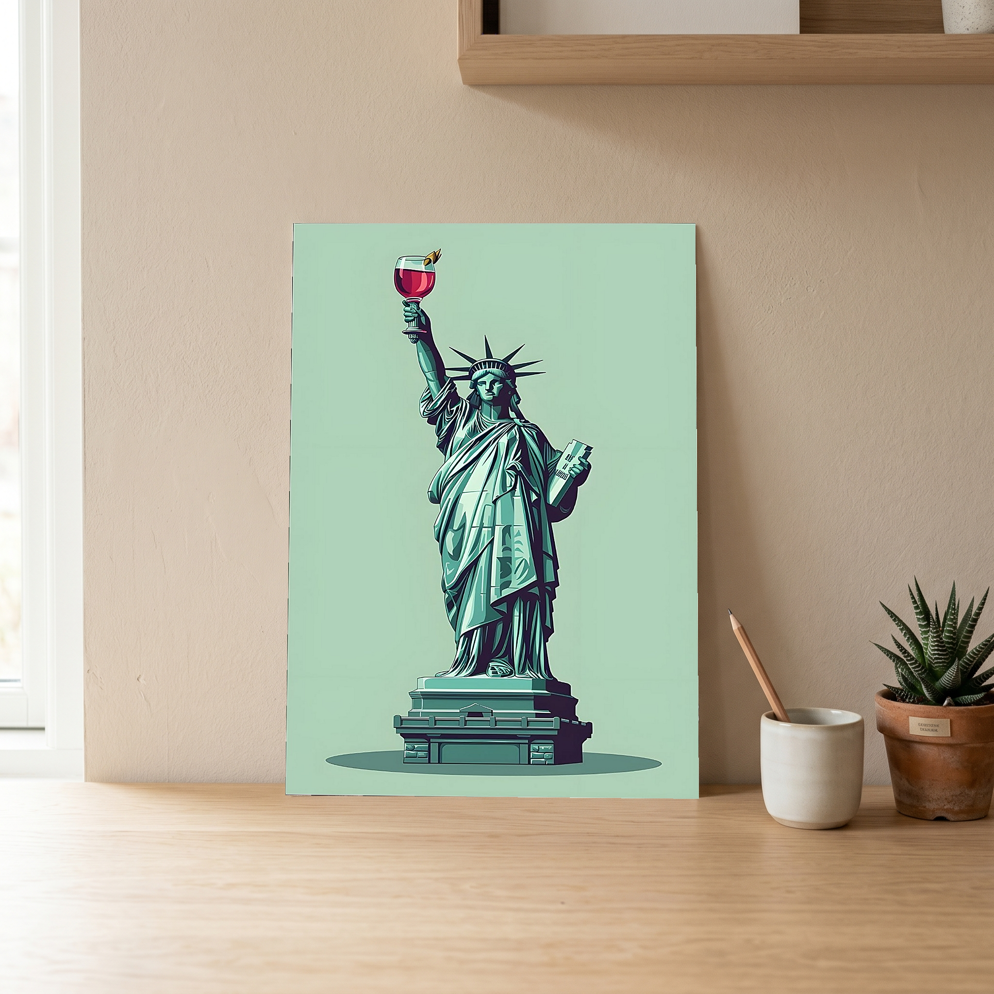 Liberty in Every Pour Wall Art Print — Wine Lover Quote Poster