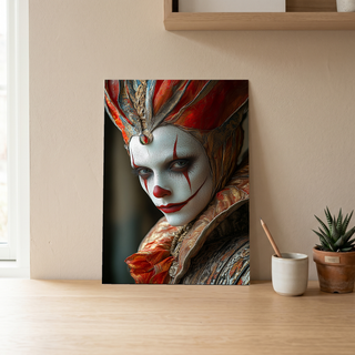 Crown of Illusions Wall Art Print — Mystical Surreal Portrait Poster