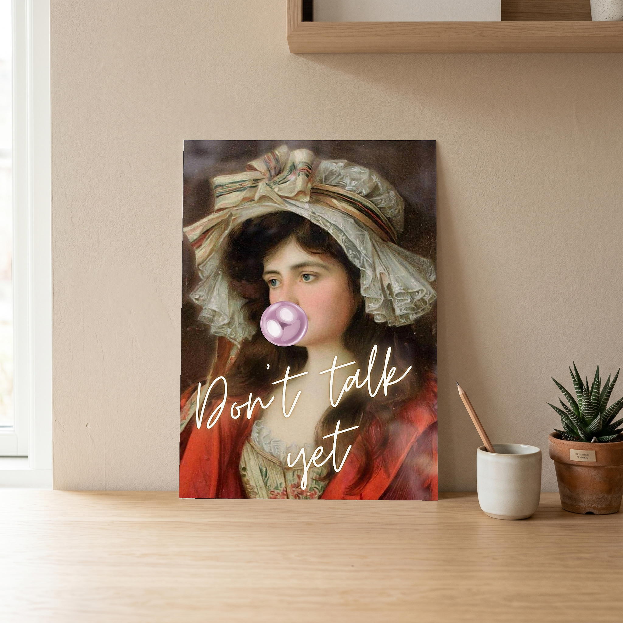 Don't Talk Yet Wall Art Print — Funny Morning Mood Quote Poster