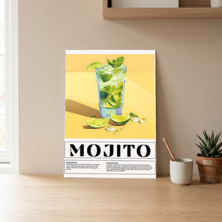 The Mojito Wall Art Print — Classic Cuban Rum Cocktail Poster