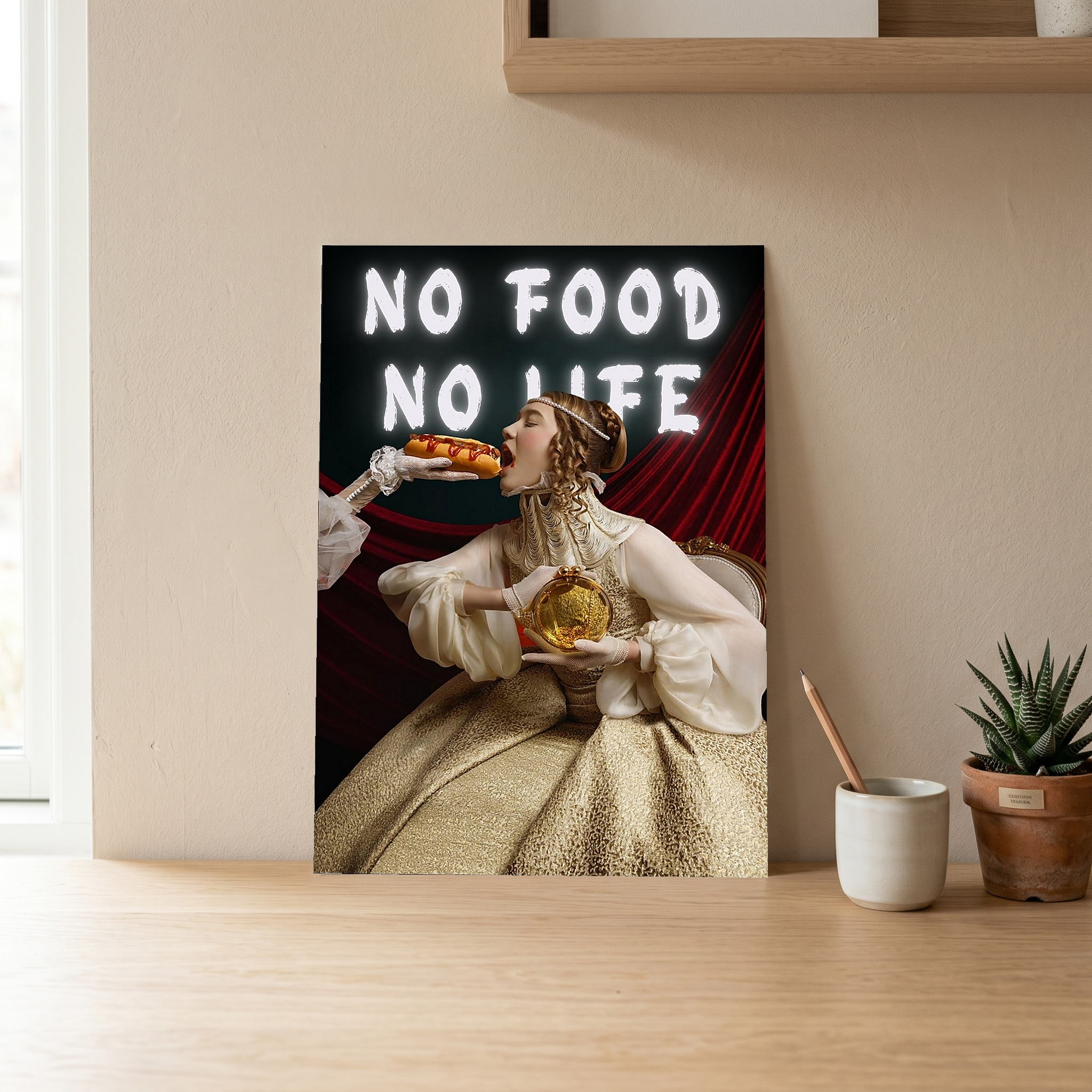 No Food No Life Wall Art Print — Funny Food Lover Quote Poster