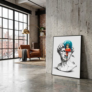 Aquarium Mind — Surreal David Bust Wall Art Print