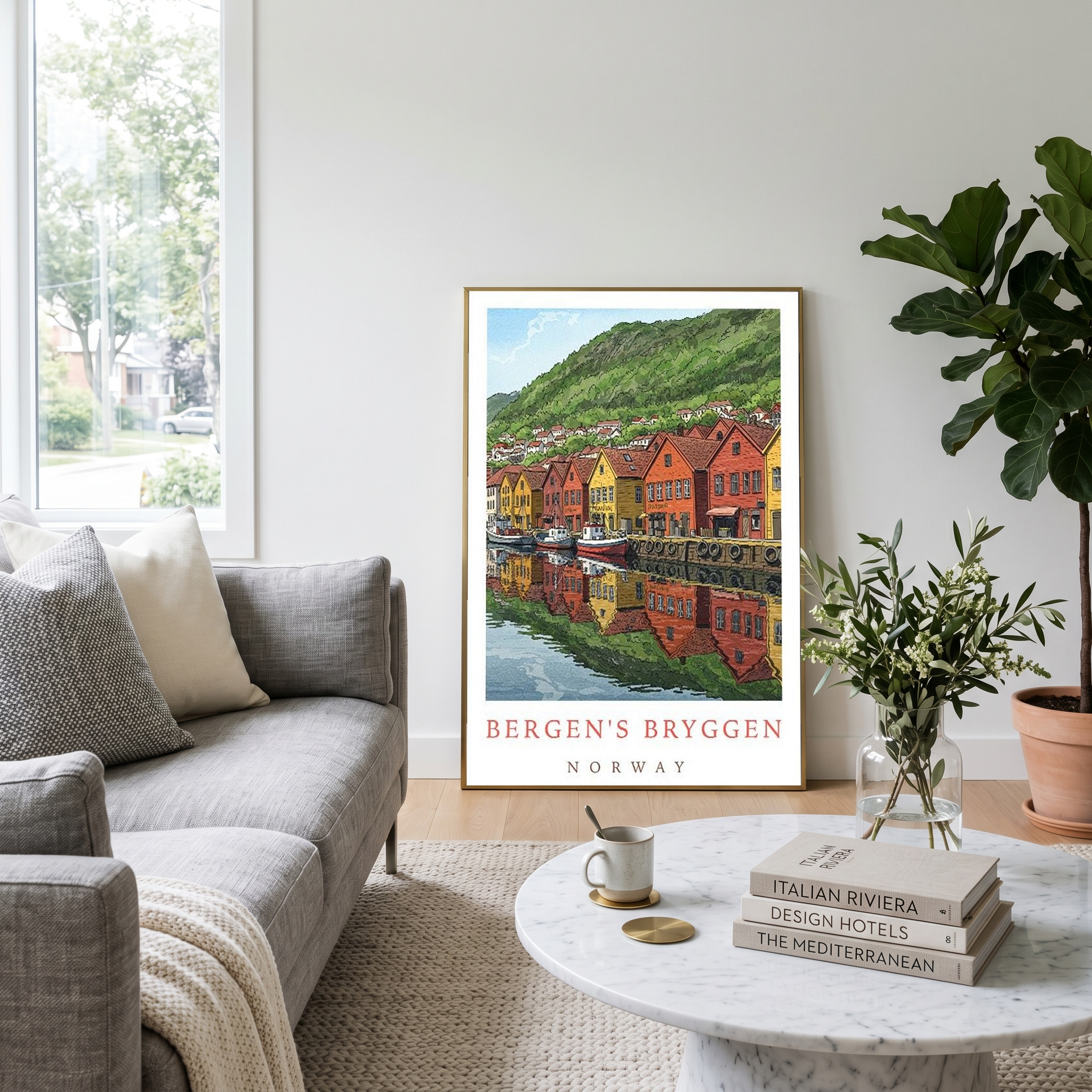 Bergen Bryggen Norway — Hanseatic Harbor Wall Art Print