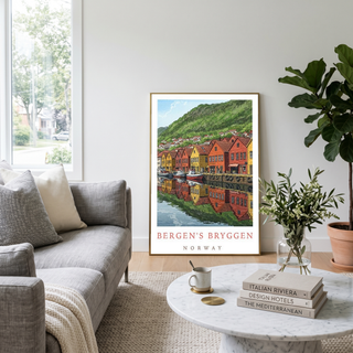 Bergen Bryggen Norway — Hanseatic Harbor Wall Art Print