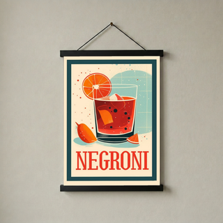 The Negroni Wall Art Print — Italian Bitter Classic Cocktail Poster