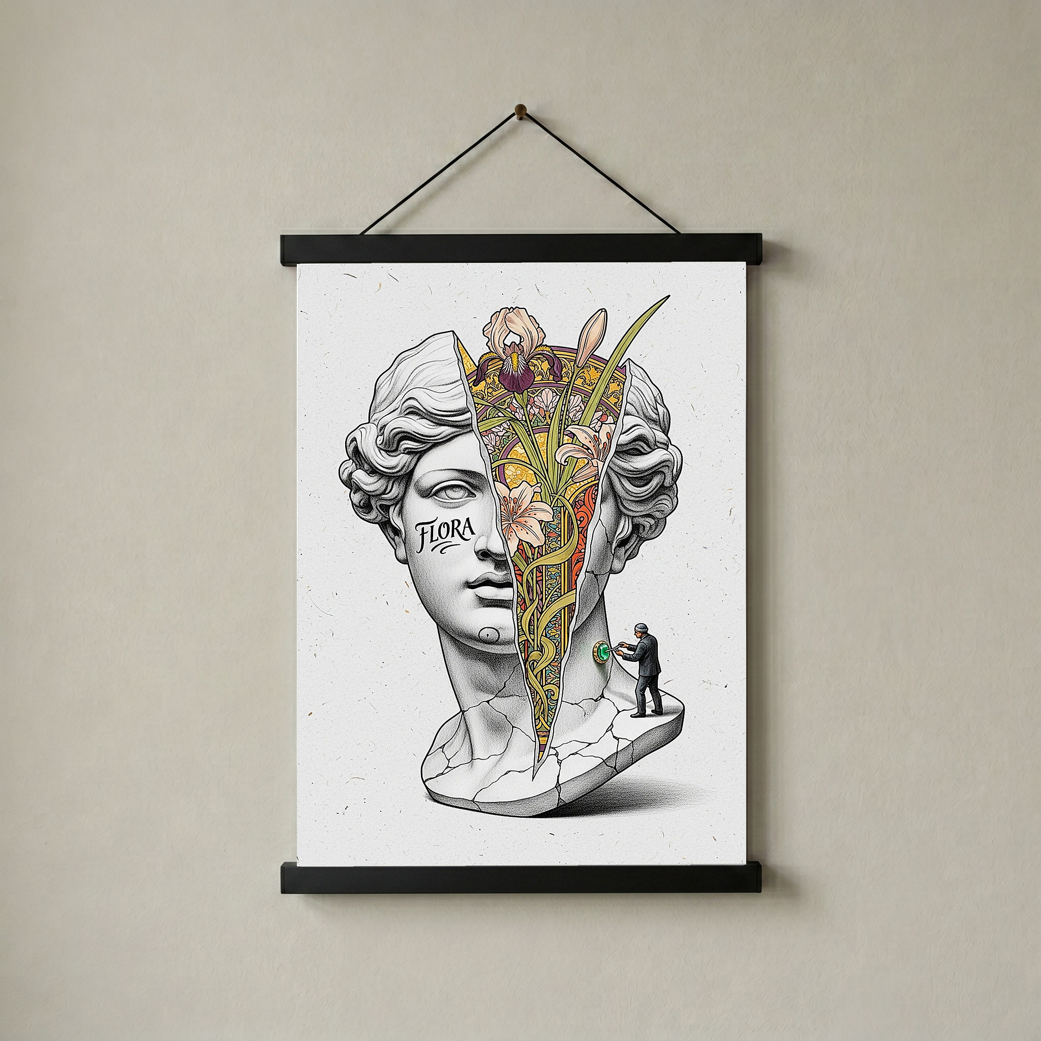 Flora Art Nouveau — Venus Bust Wall Art Print