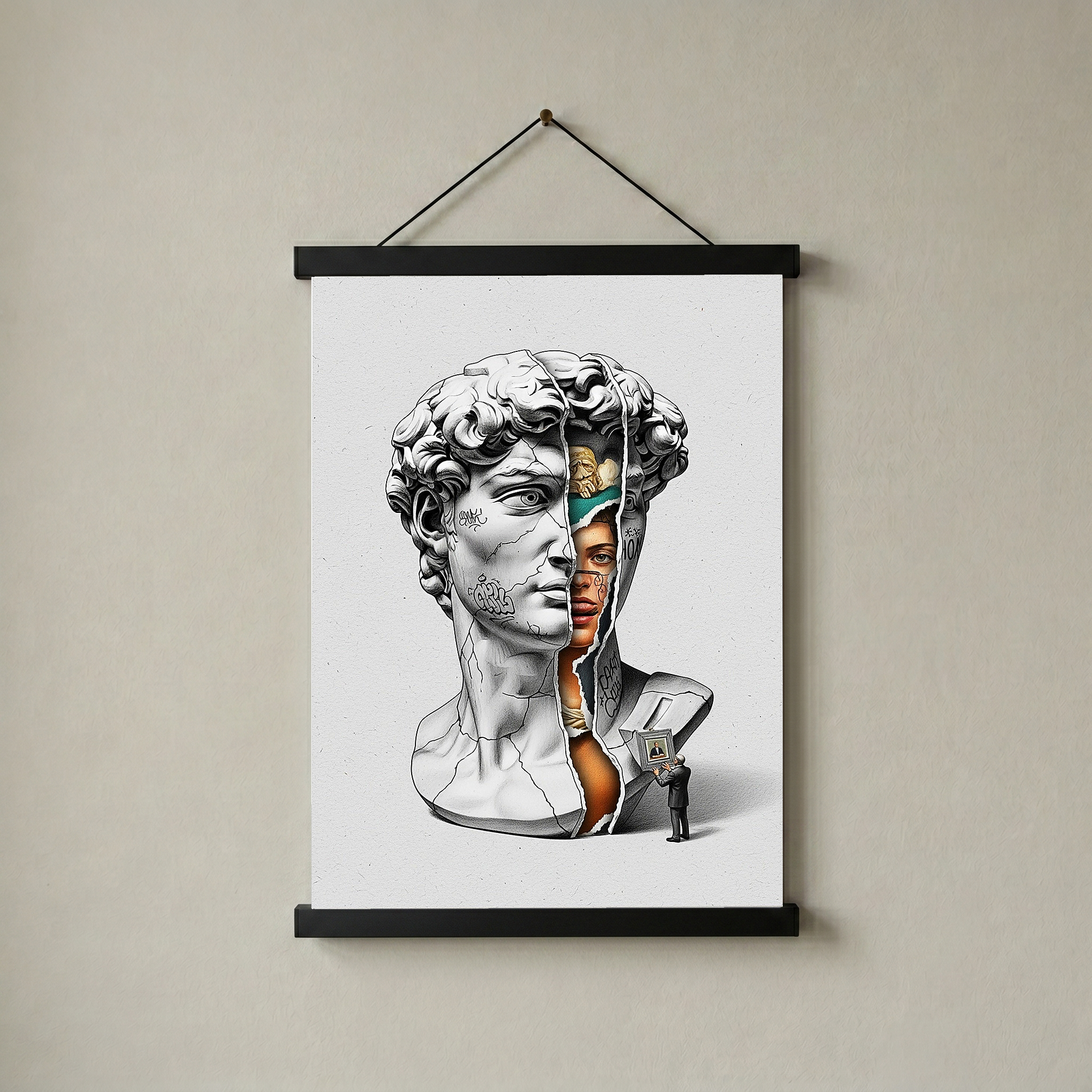 Layers — Surreal David Bust Wall Art Print