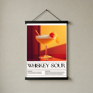 Whiskey Sour Wall Art Print — Classic Bourbon Cocktail Poster