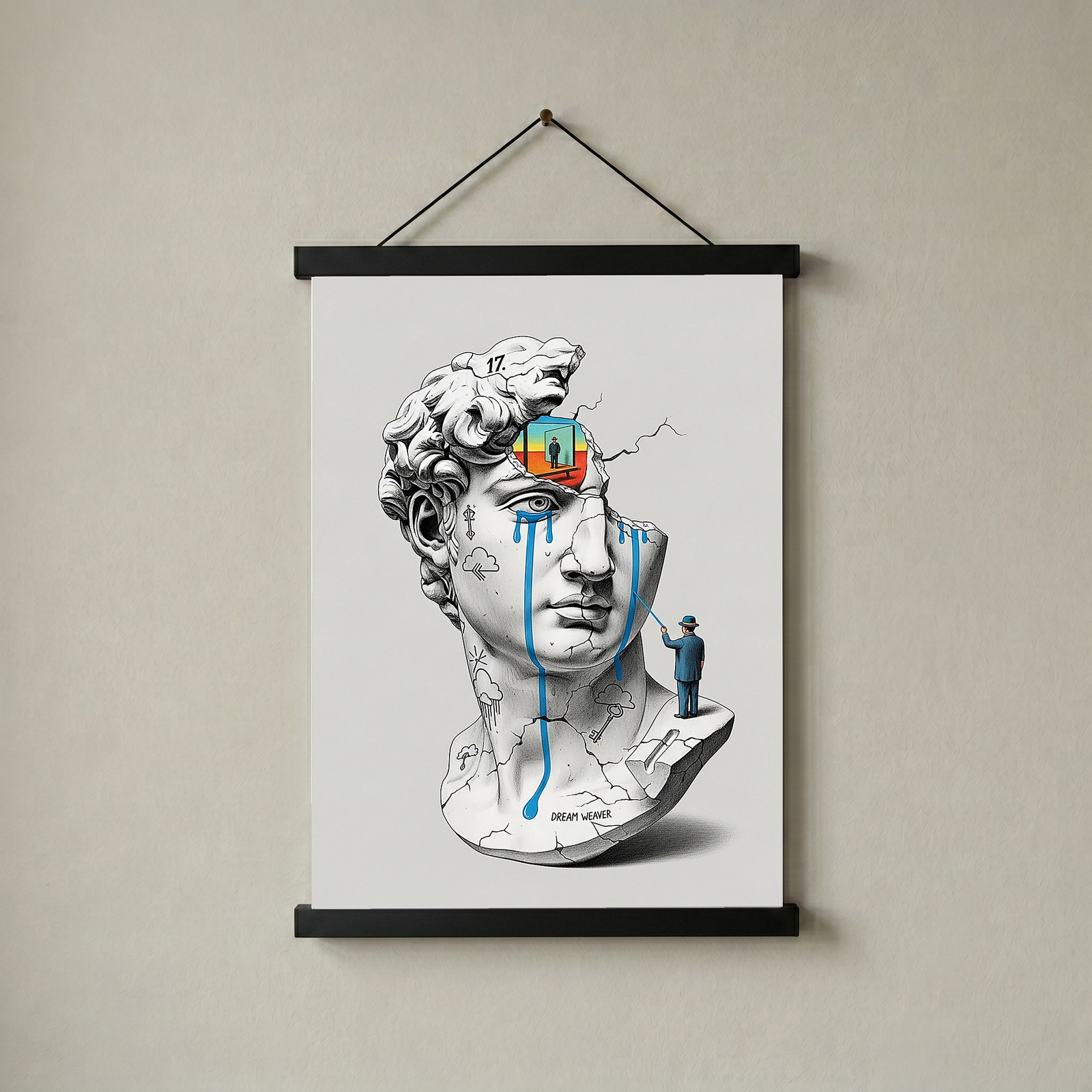 Dream Weaver V.2 — Surreal David Bust Wall Art Print