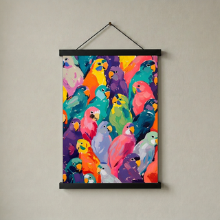 Pop Art Parrot Print — Vibrant Tropical Bird Wall Decor Poster