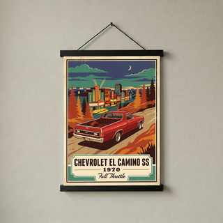 Chevrolet El Camino SS 1970 Poster — Vintage Muscle Truck Cinema Marquee Print
