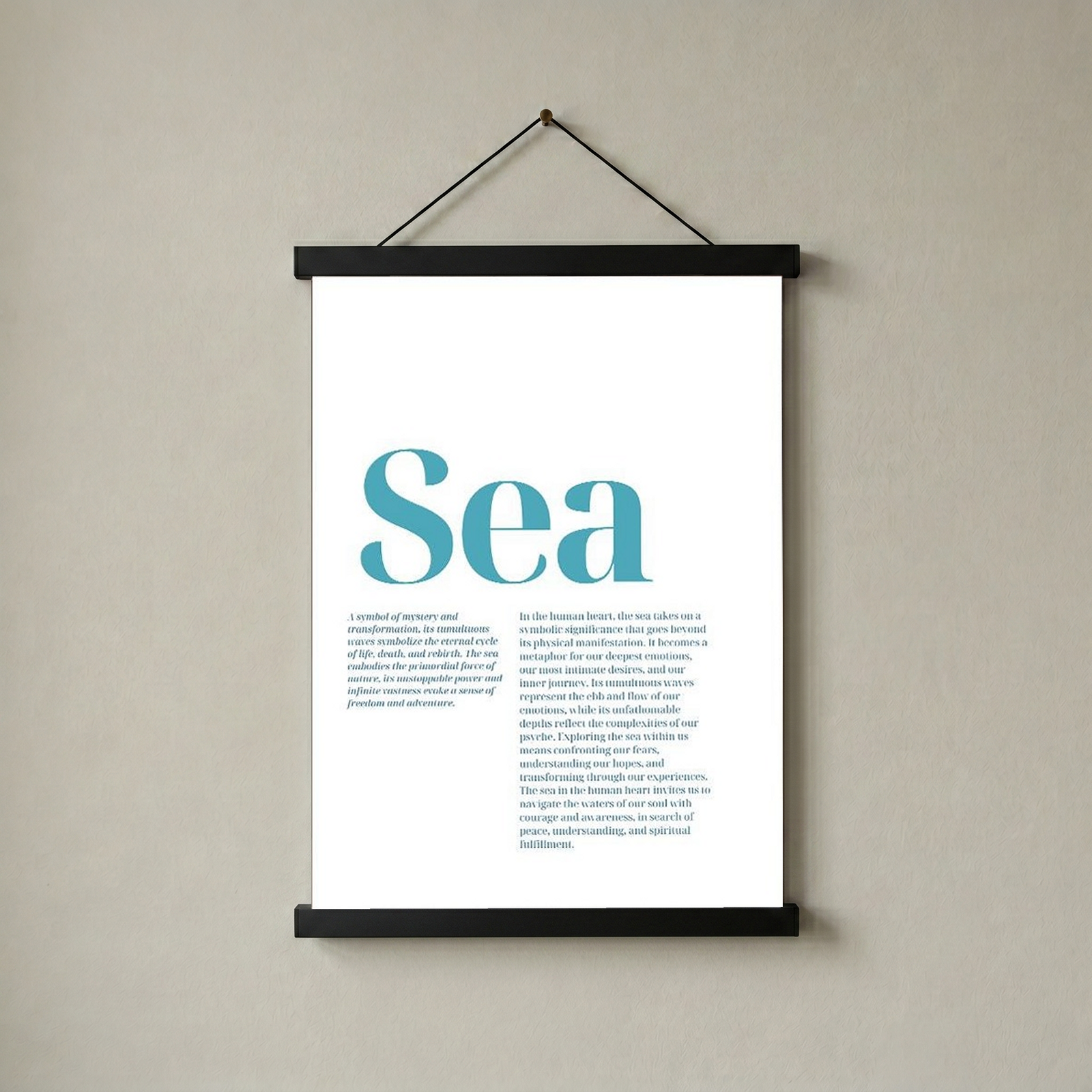 Sea Typography Poster — Ocean Meditation Quote Wall Art