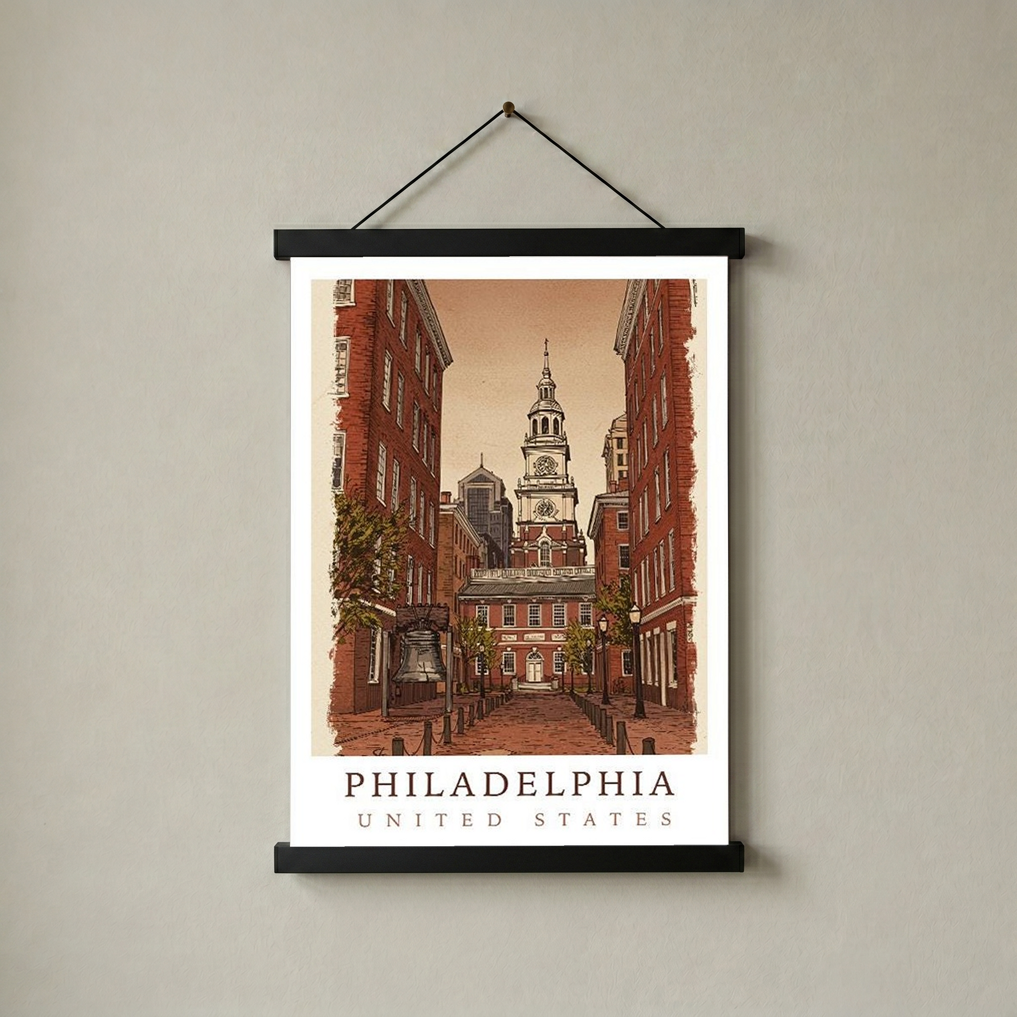Philadelphia USA — Independence Hall Historic Wall Art Print