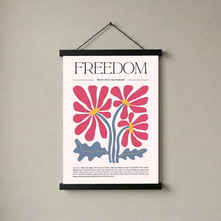 Freedom Bloom Where You Are Planted Floral Poster - Pink Daisy Wall Art Print