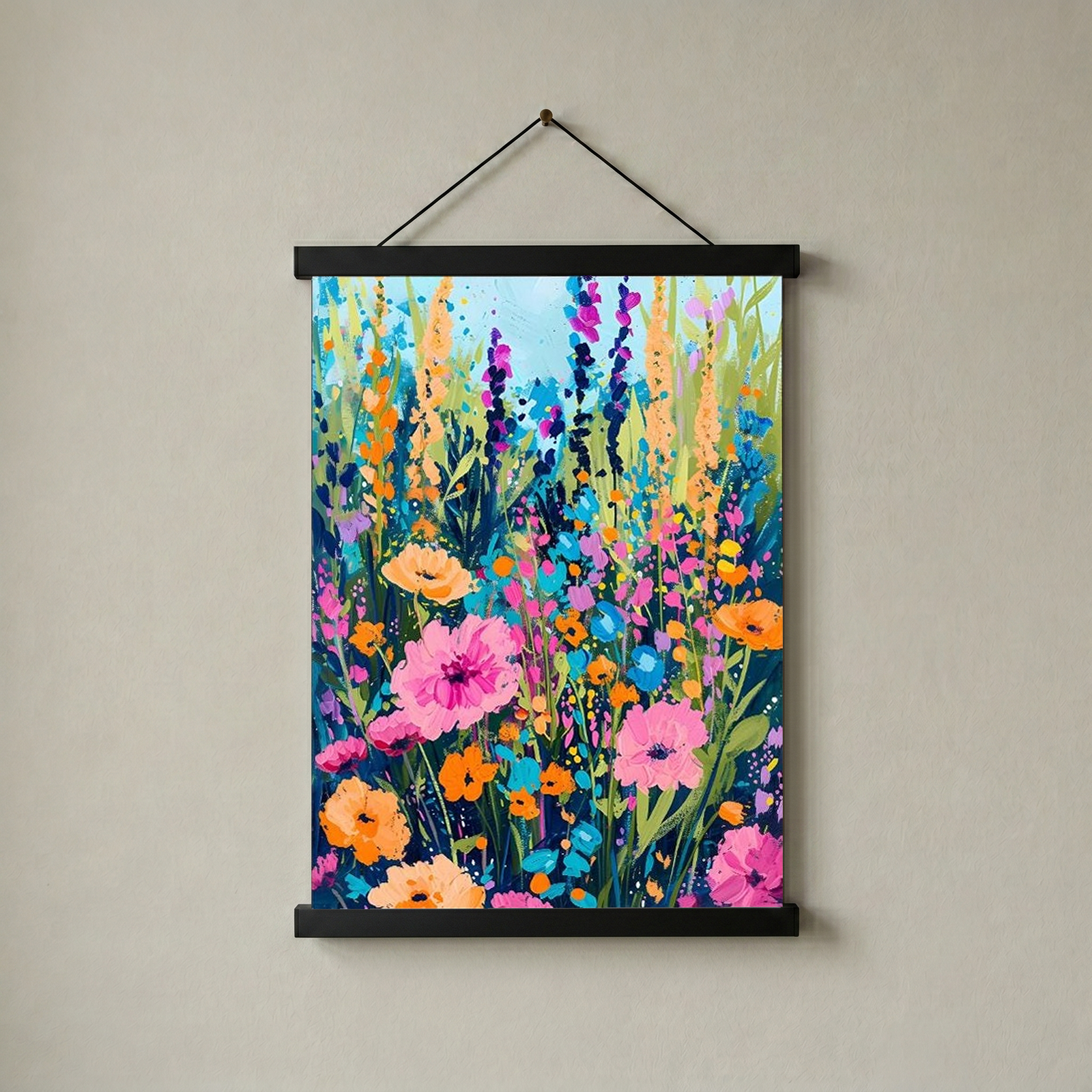 Abstract Flower Field Print — Vibrant Botanical Painterly Wall Art