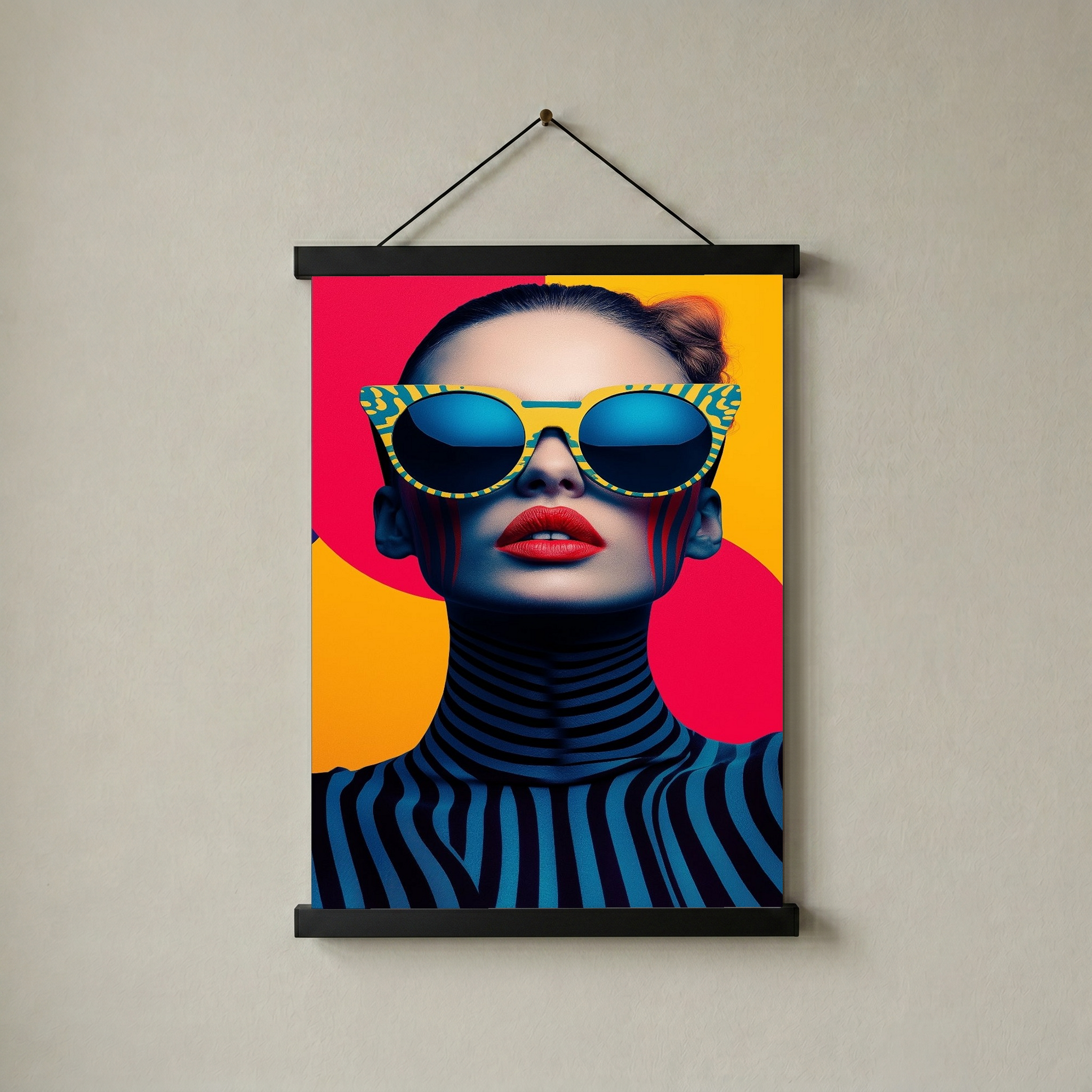 Electric Elegance Wall Art Print — Bold Pop Portrait Poster